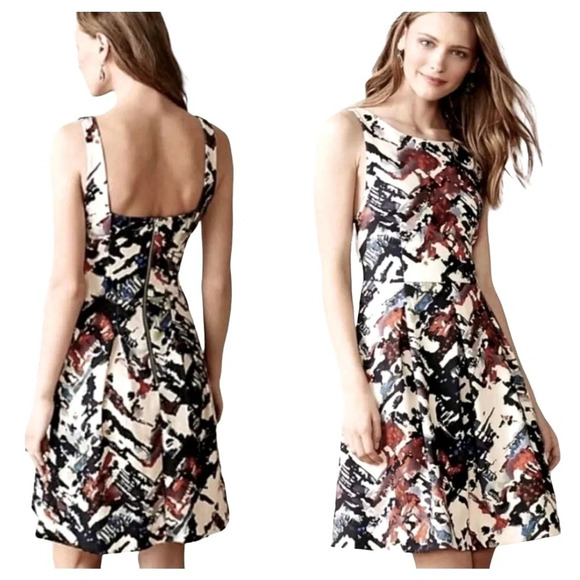 ANTHROPOLOGIE MAEVE Women’s Fit and Flare Multi Color Floral Knit Dress large - Picture 1 of 6